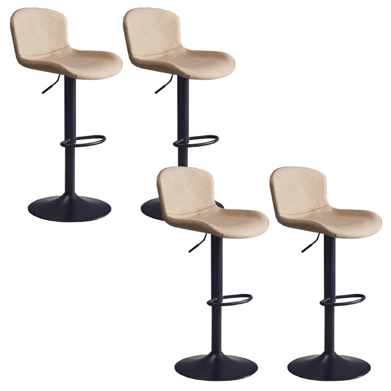 Contemporary Style Adjustable Upholstered Bar Stool with Metal Legs
