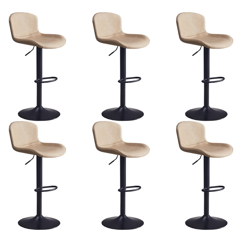 Contemporary Style Adjustable Upholstered Bar Stool with Metal Legs