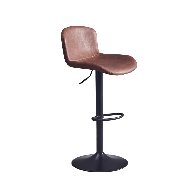 Contemporary Style Adjustable Upholstered Bar Stool with Metal Legs