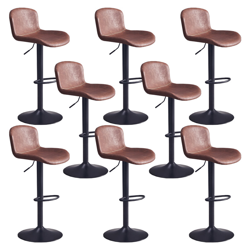 Contemporary Style Adjustable Upholstered Bar Stool with Metal Legs