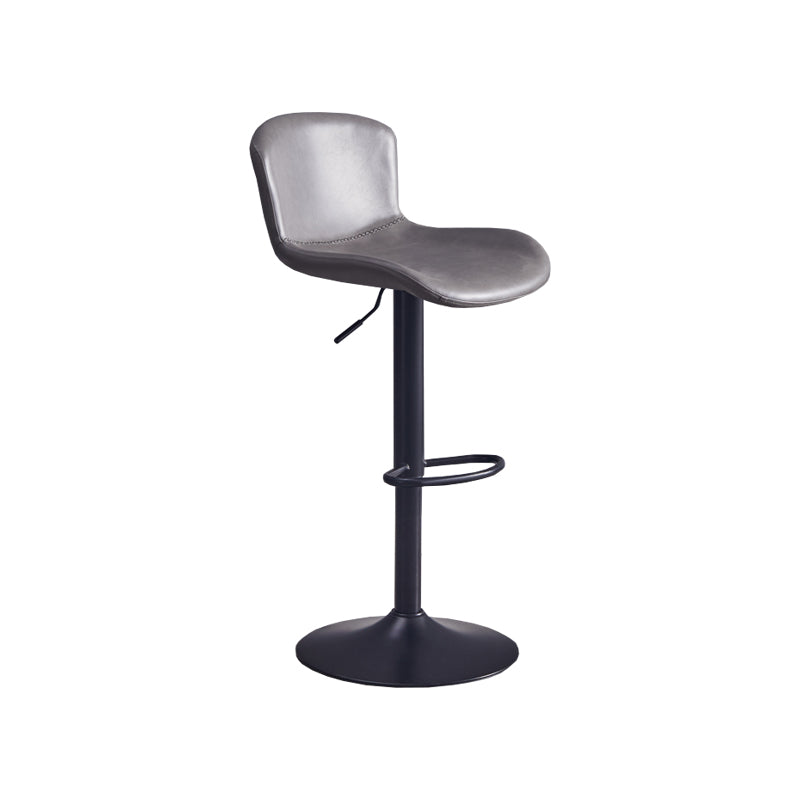 Contemporary Style Adjustable Upholstered Bar Stool with Metal Legs