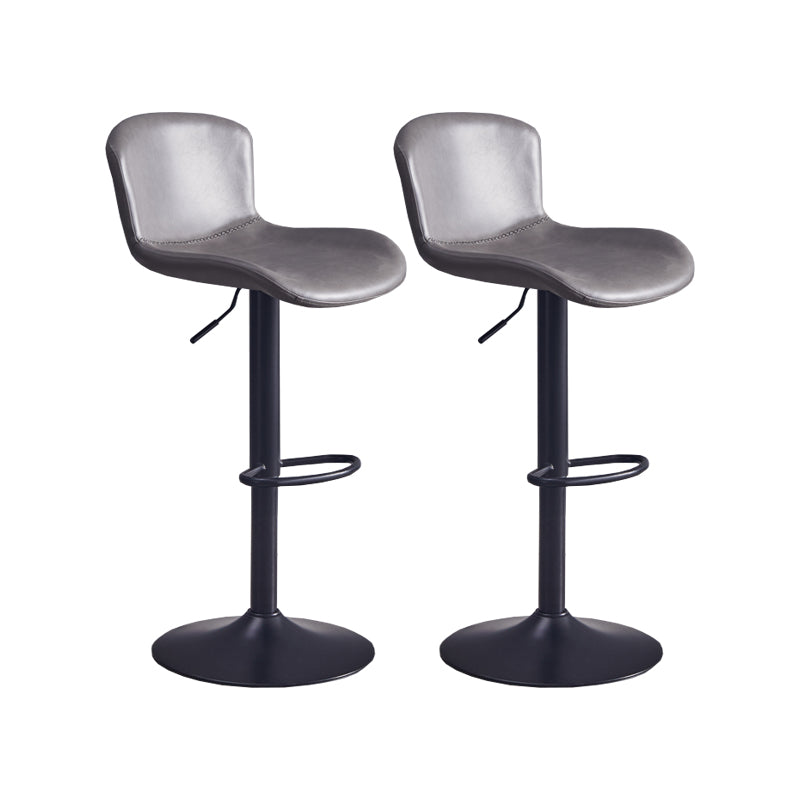 Contemporary Style Adjustable Upholstered Bar Stool with Metal Legs