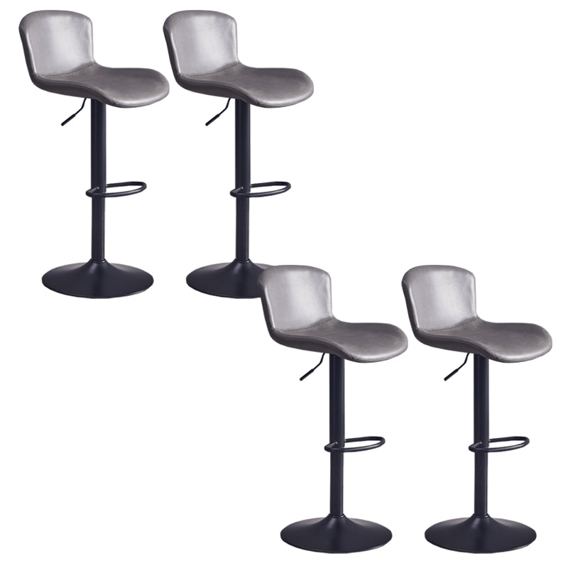 Contemporary Style Adjustable Upholstered Bar Stool with Metal Legs