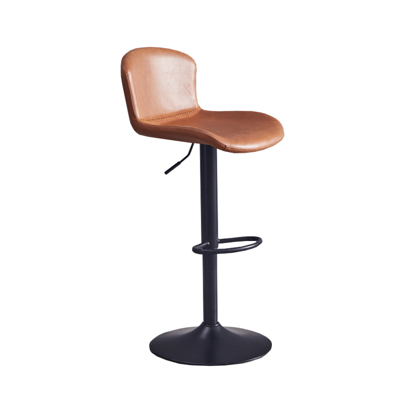 Contemporary Style Adjustable Upholstered Bar Stool with Metal Legs