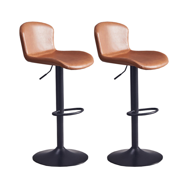 Contemporary Style Adjustable Upholstered Bar Stool with Metal Legs