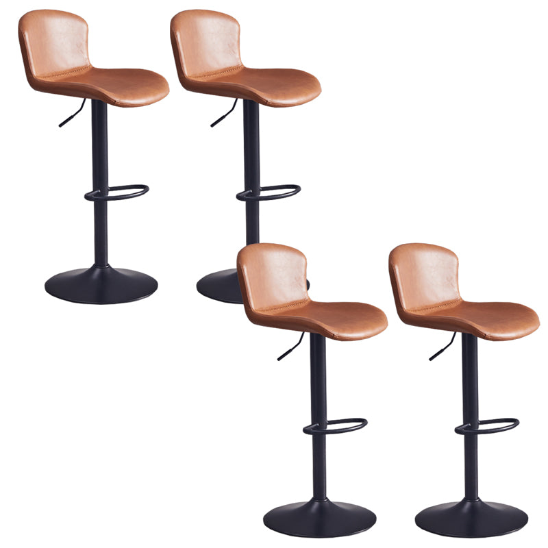 Contemporary Style Adjustable Upholstered Bar Stool with Metal Legs