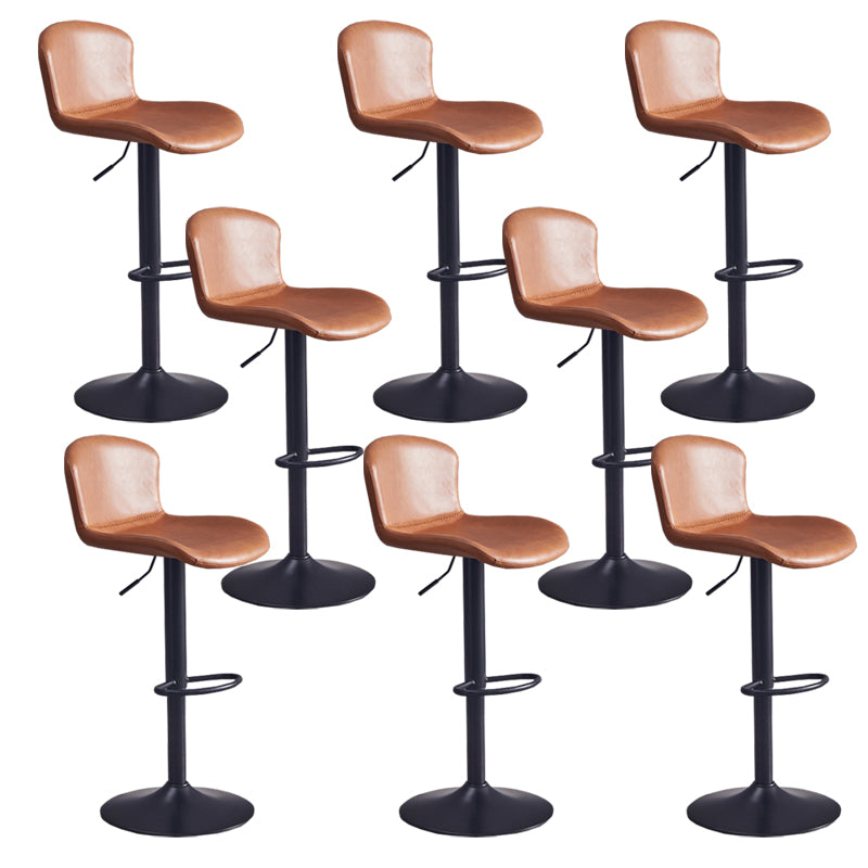 Contemporary Style Adjustable Upholstered Bar Stool with Metal Legs