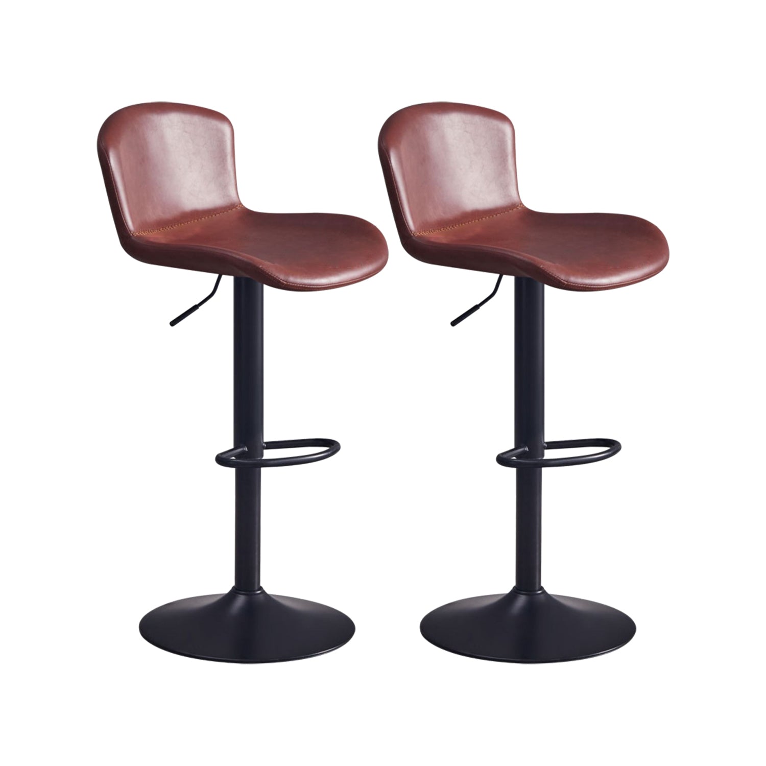 Contemporary Style Adjustable Upholstered Bar Stool with Metal Legs