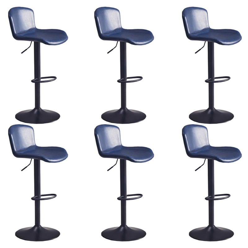 Contemporary Style Adjustable Upholstered Bar Stool with Metal Legs
