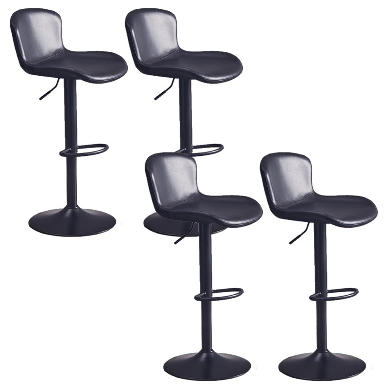 Contemporary Style Adjustable Upholstered Bar Stool with Metal Legs