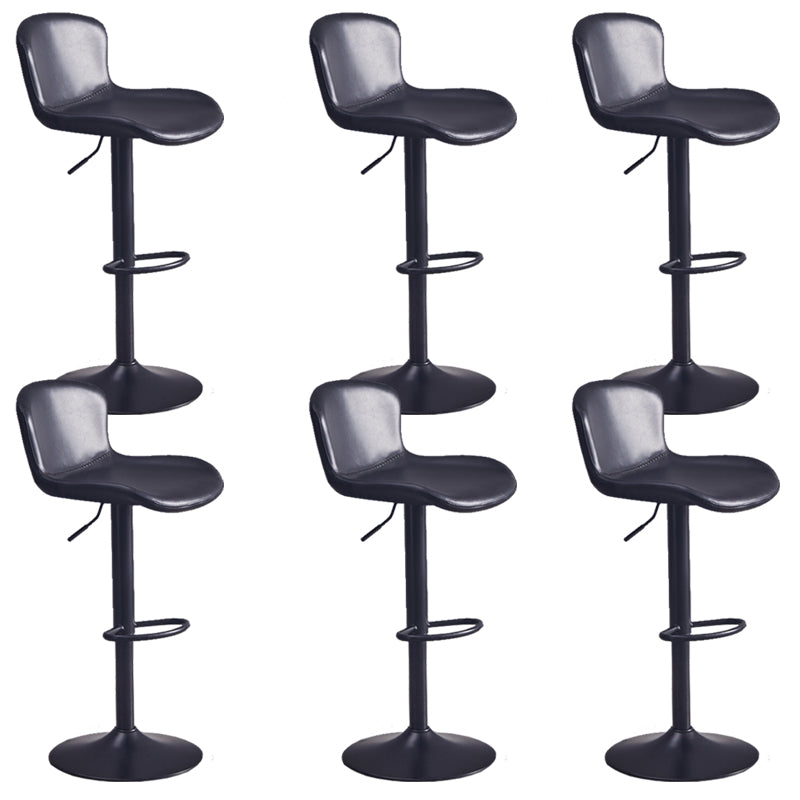 Contemporary Style Adjustable Upholstered Bar Stool with Metal Legs