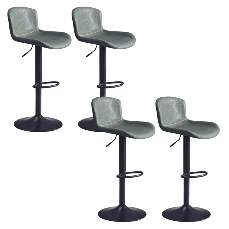 Contemporary Style Adjustable Upholstered Bar Stool with Metal Legs