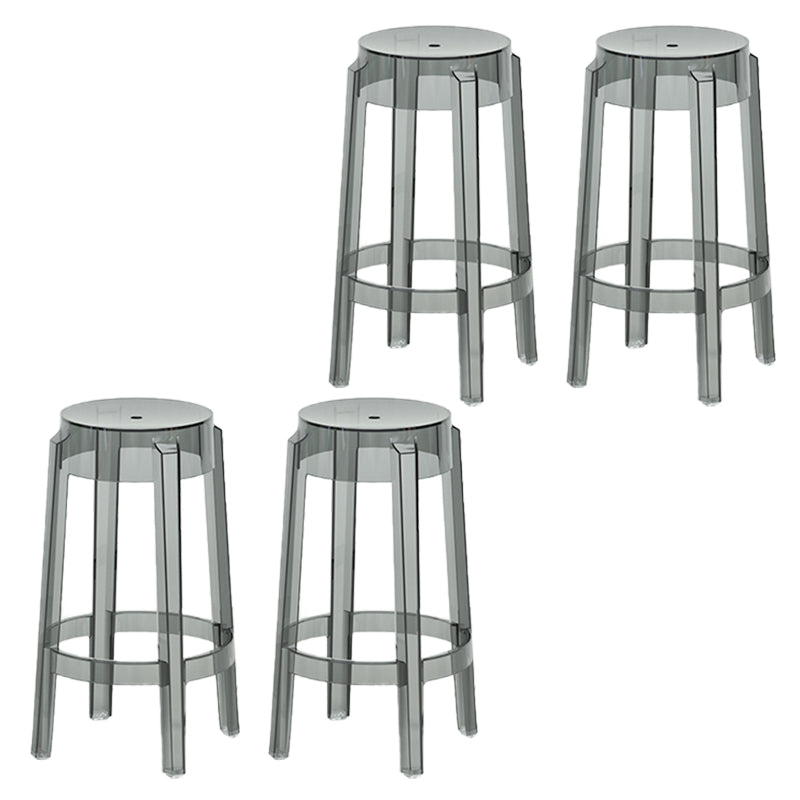 Contemporary Plastic Backless Counter High Stool with 4 Legs