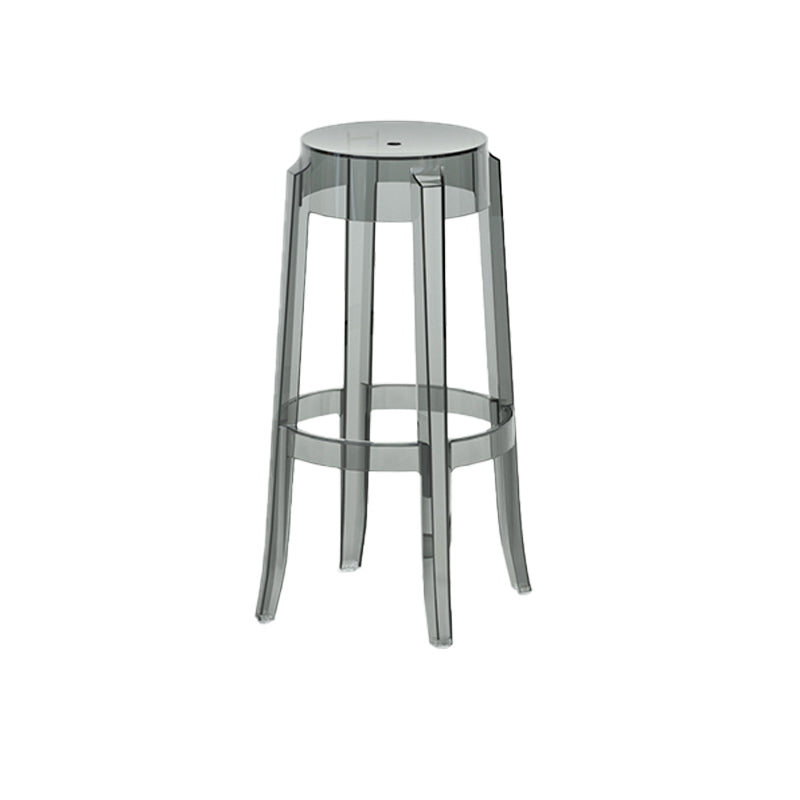 Contemporary Plastic Backless Counter High Stool with 4 Legs