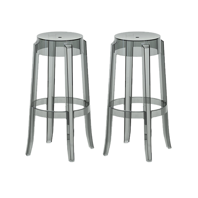 Contemporary Plastic Backless Counter High Stool with 4 Legs