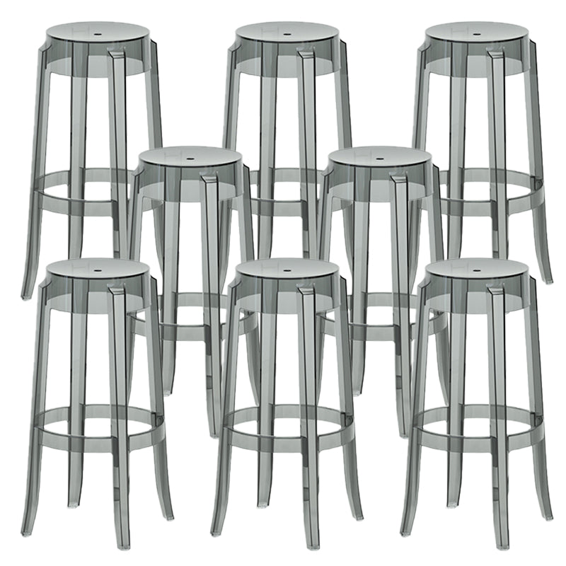 Contemporary Plastic Backless Counter High Stool with 4 Legs