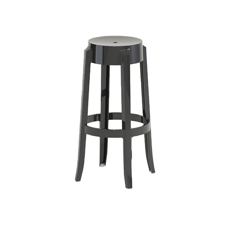 Contemporary Plastic Backless Counter High Stool with 4 Legs