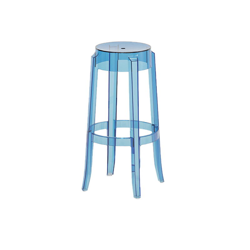 Contemporary Plastic Backless Counter High Stool with 4 Legs