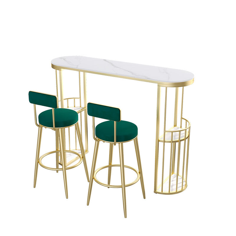 Modern Style 2/3 Pieces Stone Oval Bar Table Set for Living Room