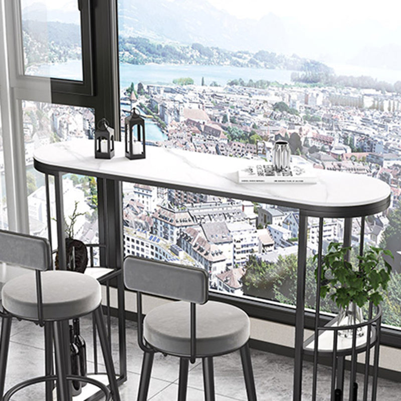 Modern Style 2/3 Pieces Stone Oval Bar Table Set for Living Room