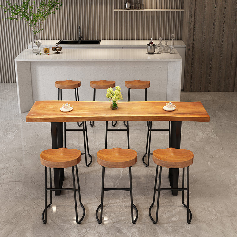 Modern Rectangle 1/3/7 Pcs Pine Wood Bar Set for Living Room