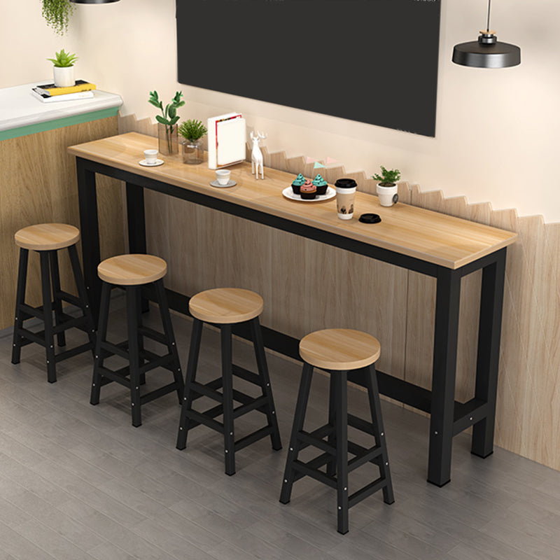 Manufactured Wood Modern Rectangle Pub Table with Trestle for Home