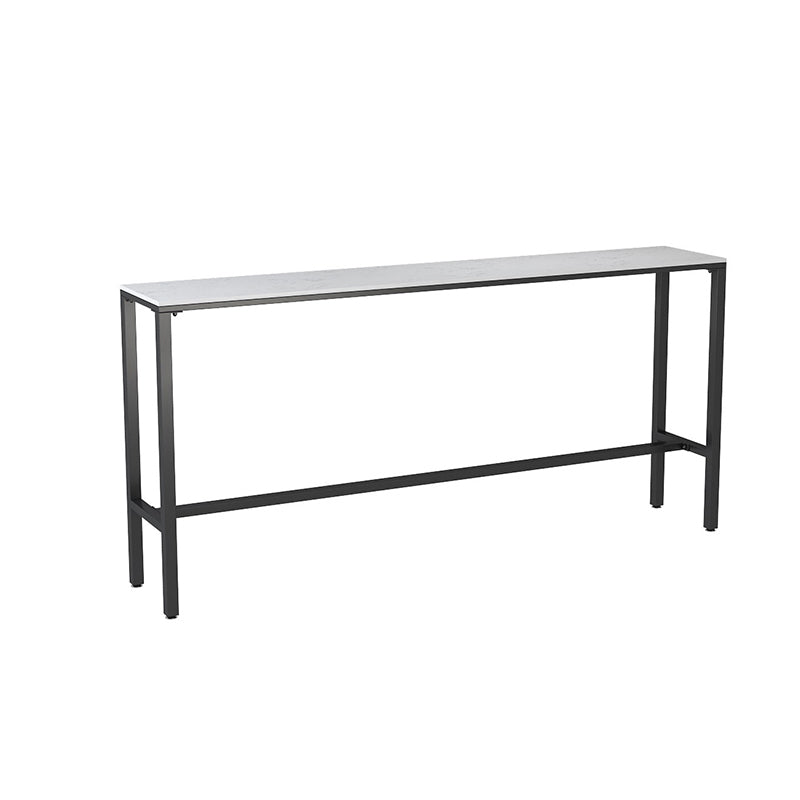 Modern Faux Marble Rectangle White Top Trestle Bar Dining Table for Kitchen
