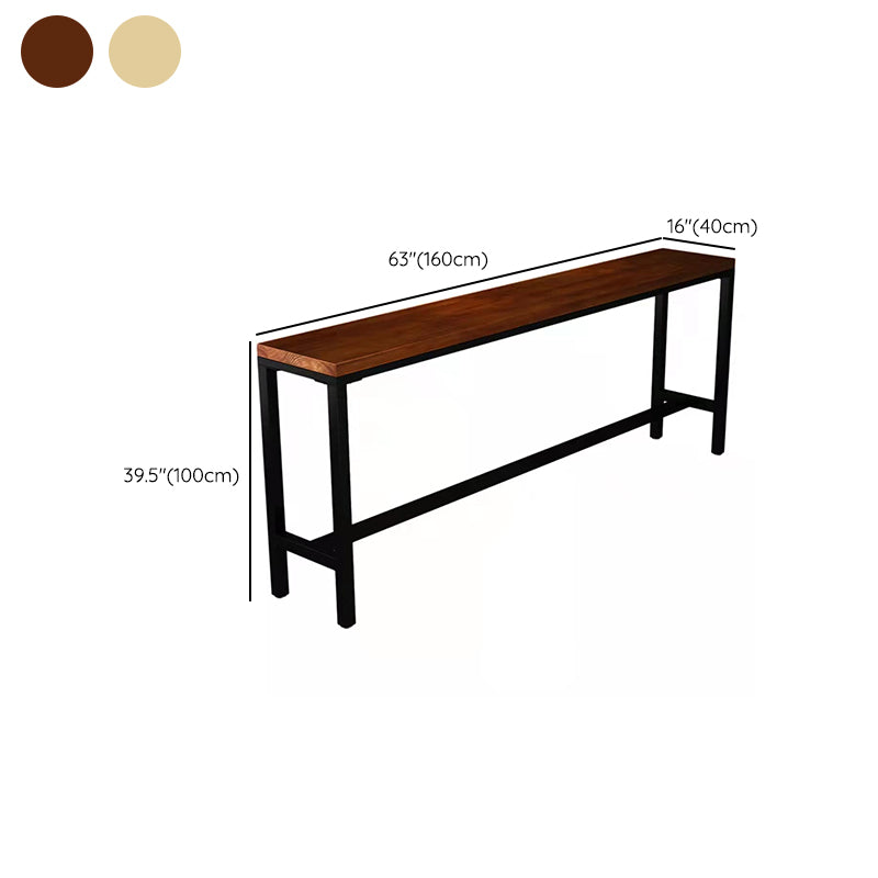Manufactured Wood Rectangle Bar Table with Trestle for Living Room