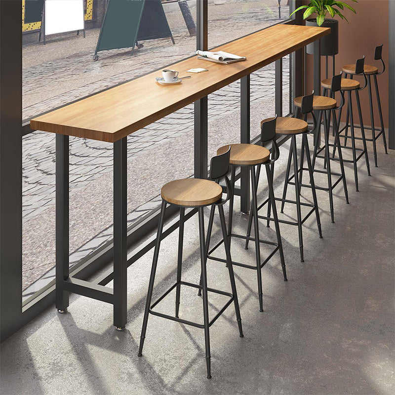 Contemporary Solid Wood Rectangle Bar Wine Table for Coffee Shop
