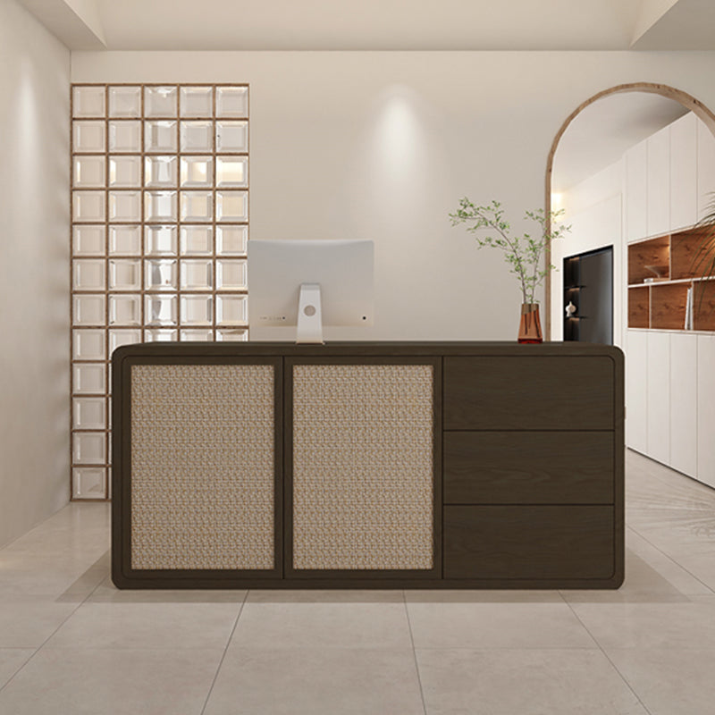 Contemporary Style Wood Rectangle Patio Bar Table for Living Room