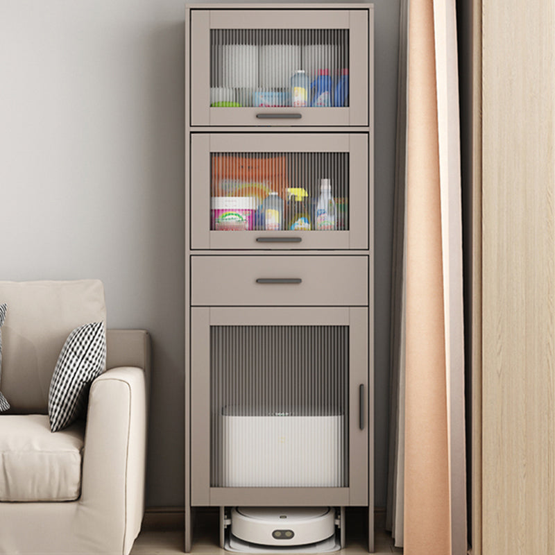 MDF Cabinet Sideboard Modern Style Glass Door with 1 Drawer and 3 Door