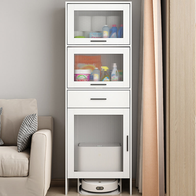 MDF Cabinet Sideboard Modern Style Glass Door with 1 Drawer and 3 Door