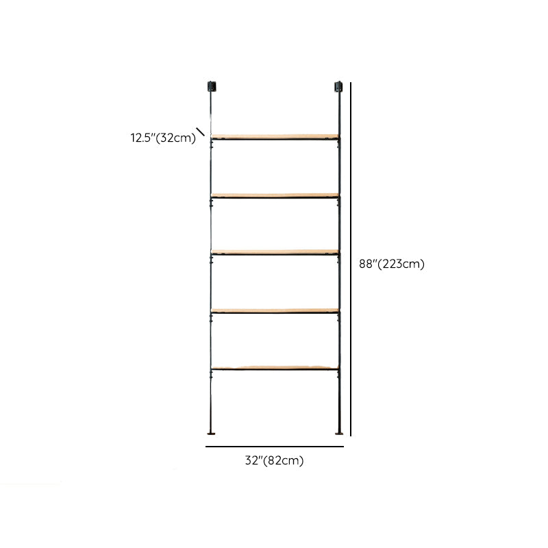 Industrial Living Room Display Stand Wall Mounted Multi-shelf in Natural
