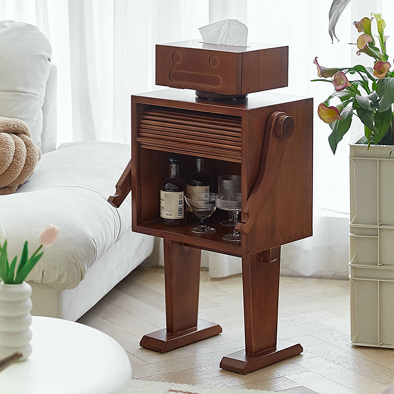 Contemporary Living Room Display Cabinet Poplar Wood with Door