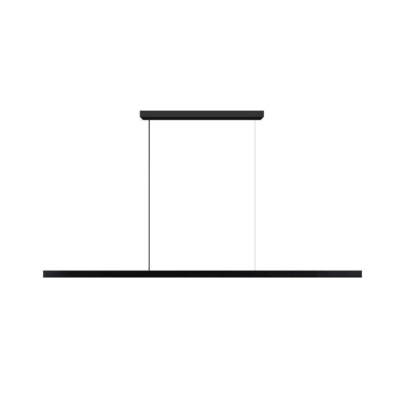 Minimalism Linear LED Island Light Fixture in Black for Dining Room
