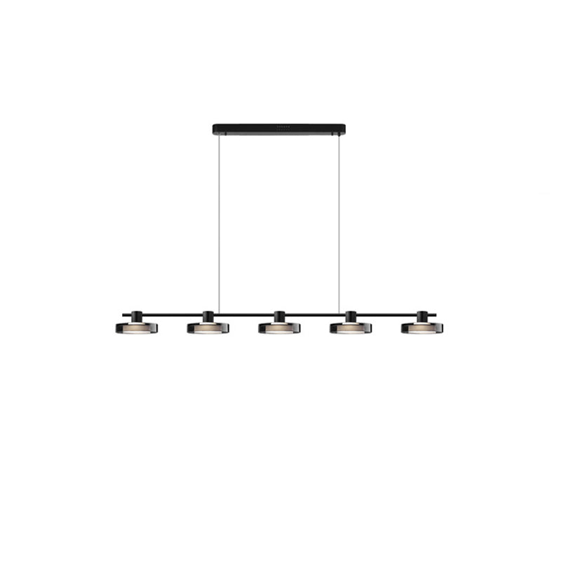 Unique Shape Hanging Lamp Modern Island Lights in Black for Dining Room