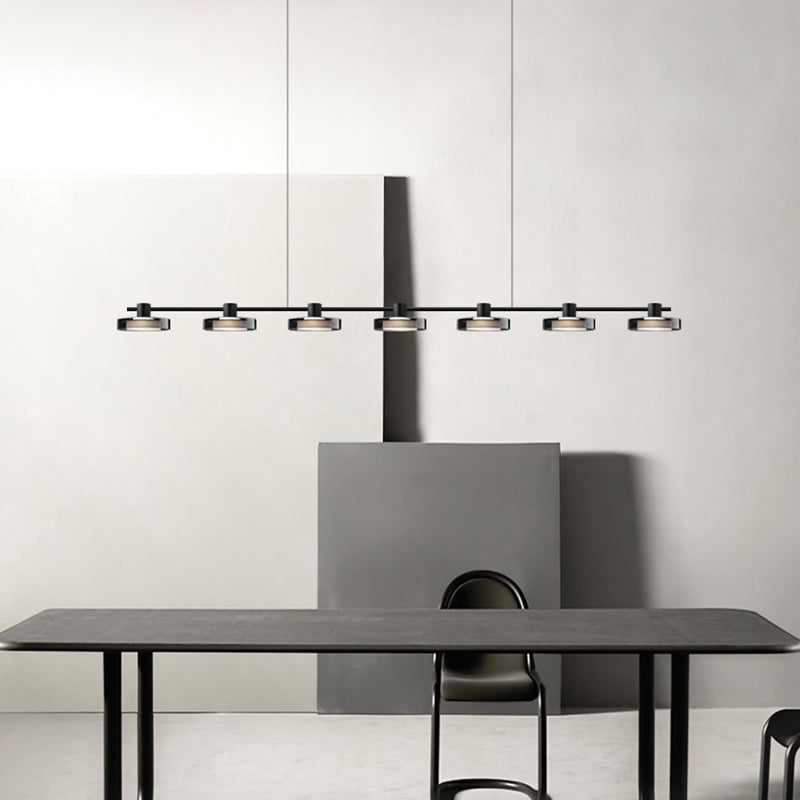Unique Shape Hanging Lamp Modern Island Lights in Black for Dining Room