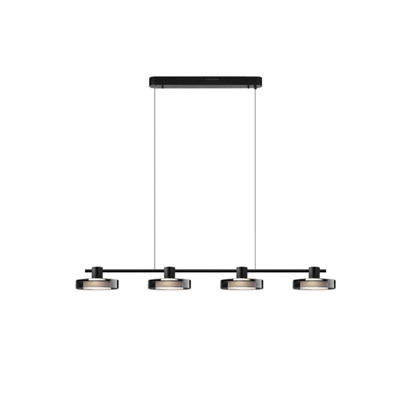 Unique Shape Hanging Lamp Modern Island Lights in Black for Dining Room