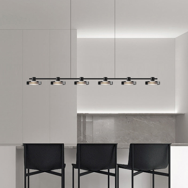 Unique Shape Hanging Lamp Modern Island Lights in Black for Dining Room