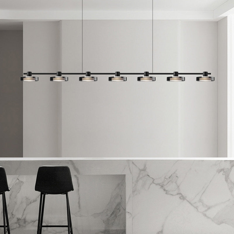 Unique Shape Hanging Lamp Modern Island Lights in Black for Dining Room