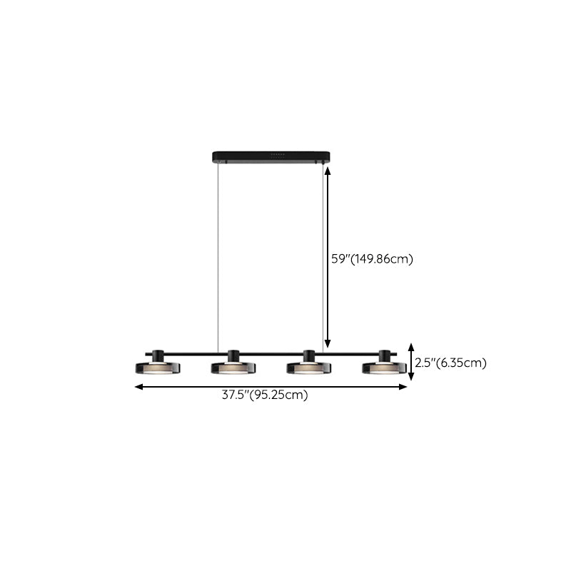 Unique Shape Hanging Lamp Modern Island Lights in Black for Dining Room