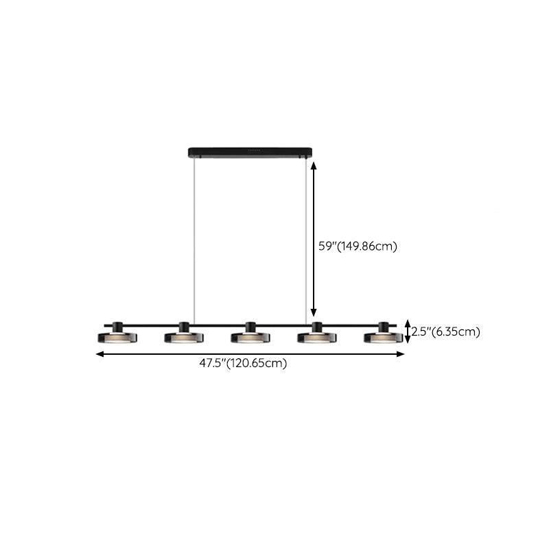 Unique Shape Hanging Lamp Modern Island Lights in Black for Dining Room