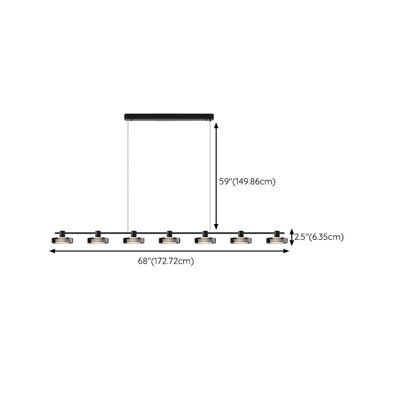 Unique Shape Hanging Lamp Modern Island Lights in Black for Dining Room