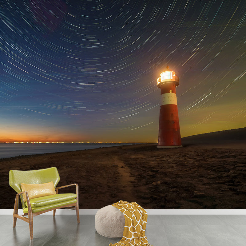 Photography Pattern Mildew Wall Mural Horizontalt Stary Sky for Living Room