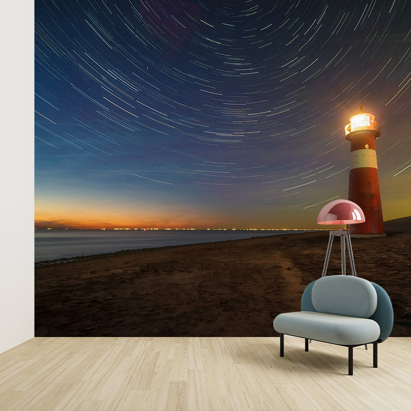 Photography Pattern Mildew Wall Mural Horizontalt Stary Sky for Living Room
