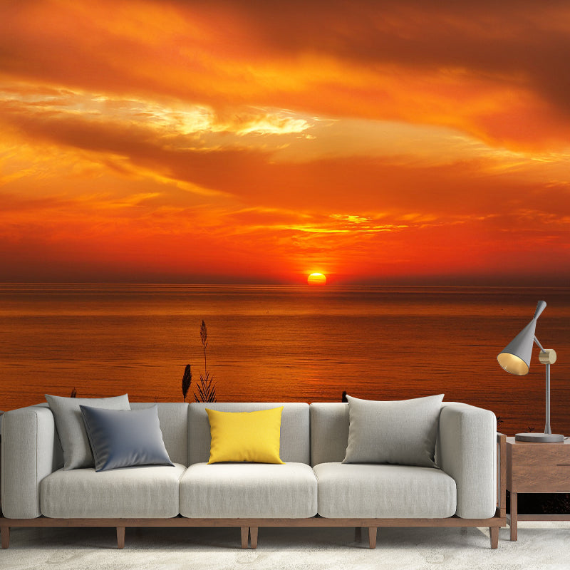 Photography Pattern Mildew Wall Mural Sunset Horizontalt for Living Room