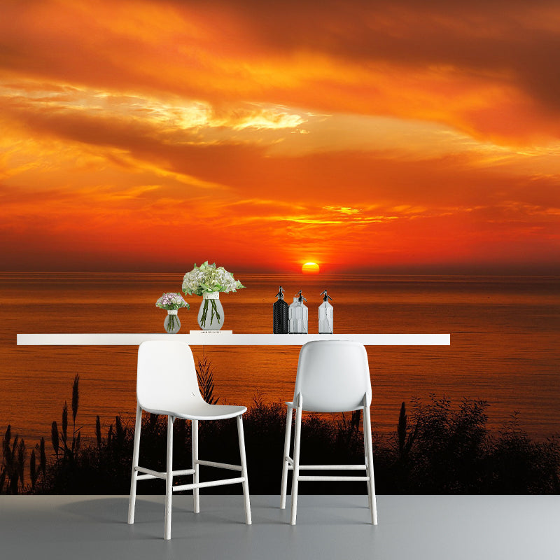 Photography Pattern Mildew Wall Mural Sunset Horizontalt for Living Room