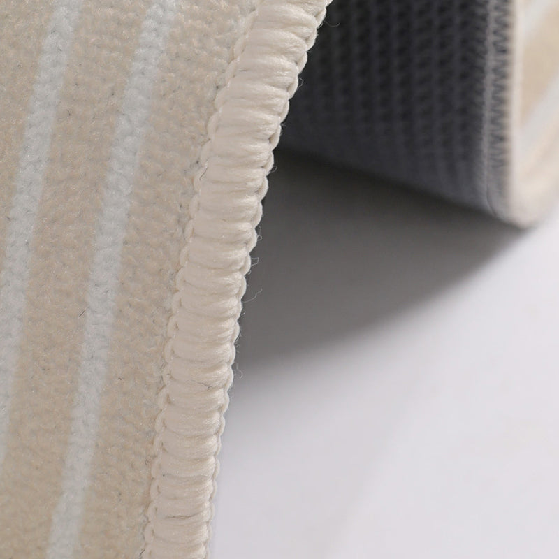 Simple Plain Stripes Rug Polyester Indoor Rug Non-slip Area Carpet for Living Room and Bedroom