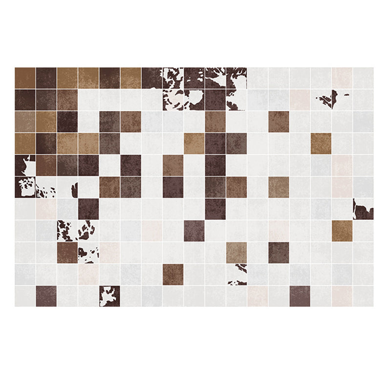 Simple Checkerboard Rug Polyester Indoor Rug Non-slip Area Carpet for Living Room and Bedroom
