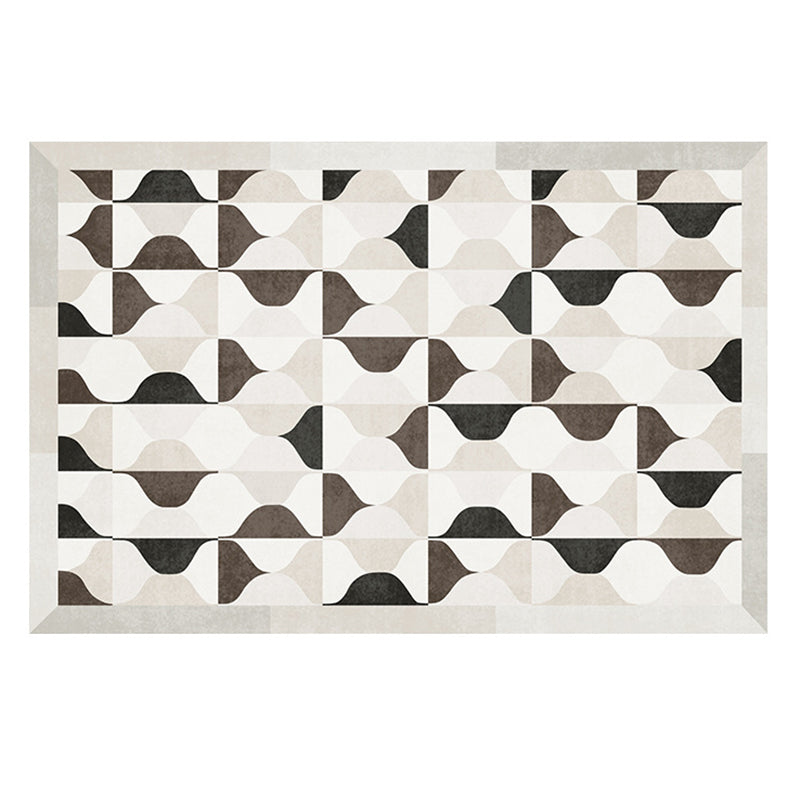 Simple Checkerboard Rug Polyester Indoor Rug Non-slip Area Carpet for Living Room and Bedroom